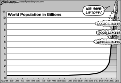 POPULATION ROCKET BW by Steve Greenberg