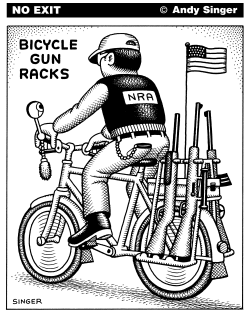 BICYCLE GUN RACKS by Andy Singer
