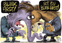 DEBT CEILING - BLINK FIRST  by Daryl Cagle