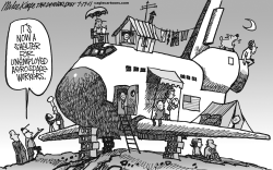 SPACE SHUTTLE RETIRED by Mike Keefe