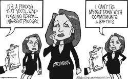 BACHMANNS PLEDGES  by Mike Keefe