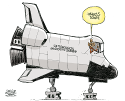 OBAMA AND SPACE SHUTTLE  by John Cole