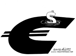 EURO AND SINKING DOLLAR by Arcadio Esquivel
