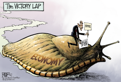 THE VICTORY LAP  by Nate Beeler