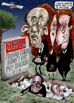 DEATH OF THE NEWS OF THE WORLD NEWSPAPER by Brian Adcock