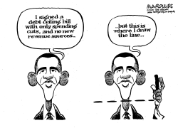 OBAMA DRAWS THE LINE by Jimmy Margulies