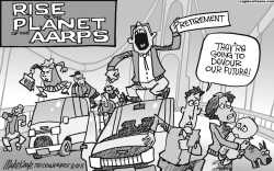 PLANET OF THE AARPS  by Mike Keefe