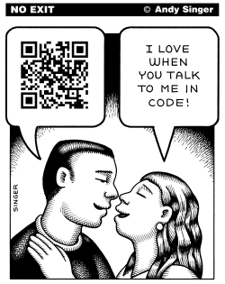 QR CODE KISS by Andy Singer