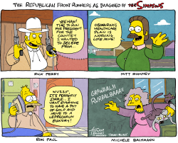 GOP FRONT RUNNERS SIMPSONS by Rob Tornoe