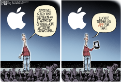 APPLE WITHOUT JOBS  by Nate Beeler