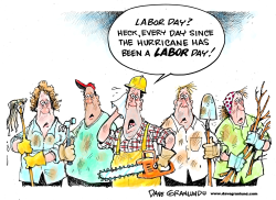Labor Day and hurricane Irene by Dave Granlund
