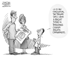 COLLEGE CONFERENCE REALIGNMENT BW by John Cole