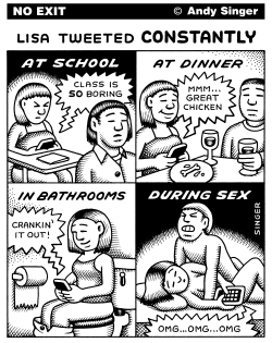 LISA TWEETED CONSTANTLY by Andy Singer