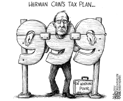 HERMAN CAINS TAX PLAN by Adam Zyglis