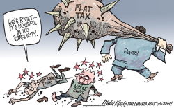 PERRYS FLAT TAX  by Mike Keefe